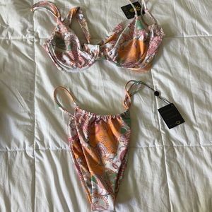 SKATIE SWIM- Kate Top + Bobbi Bottom Antigua print